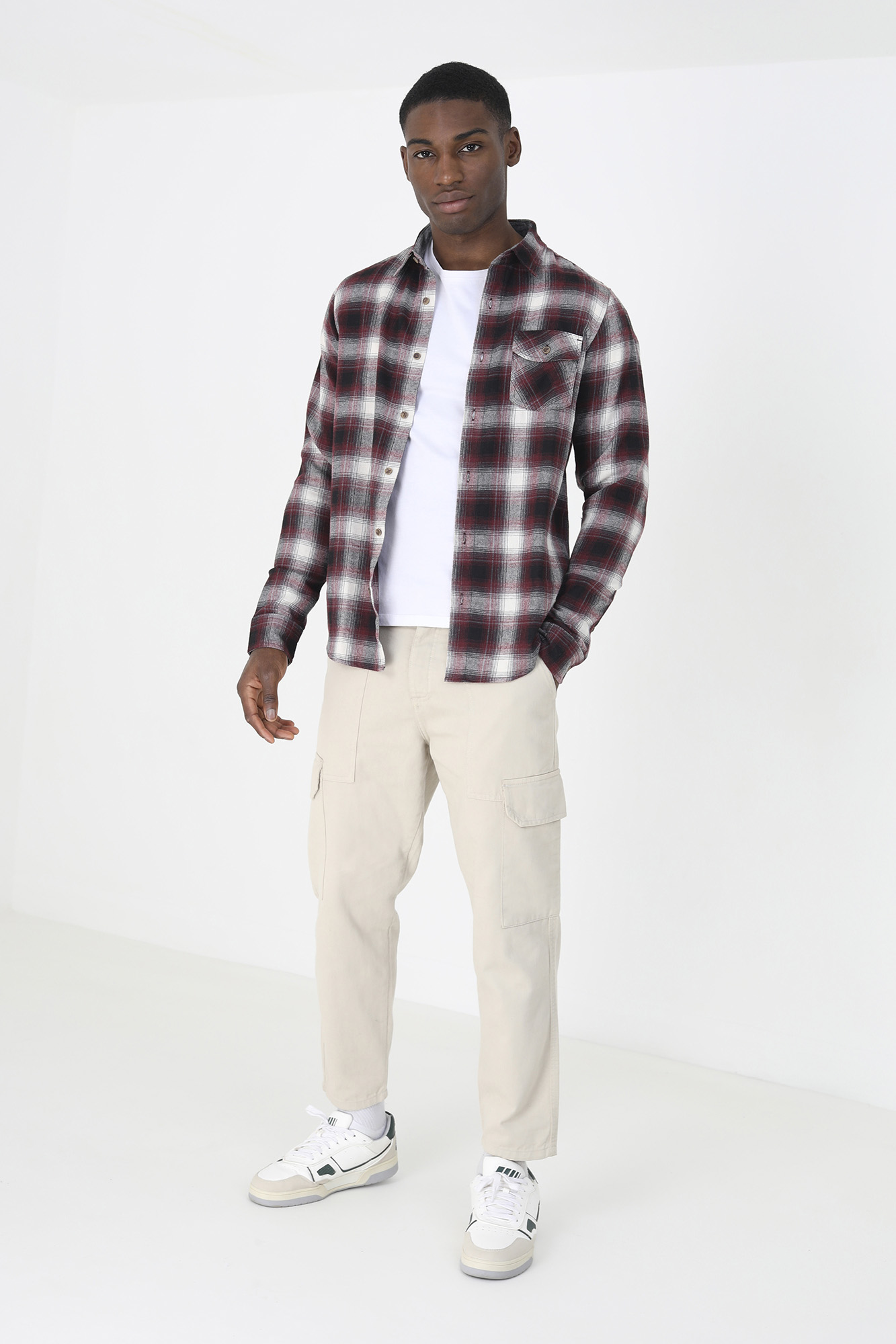 Camisa xadrez com bolso