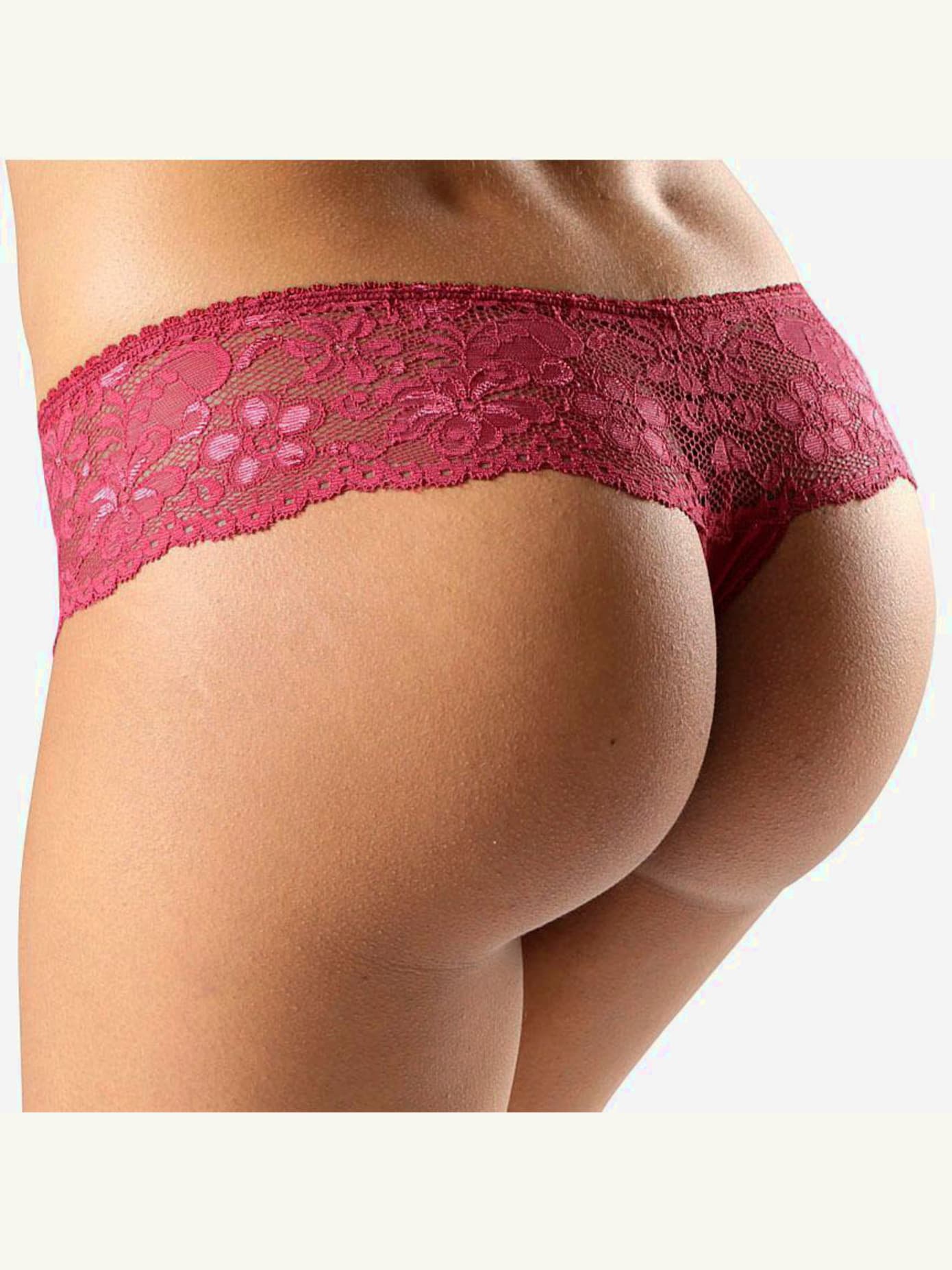 Beau string avec large ceinture de dentelle nuance