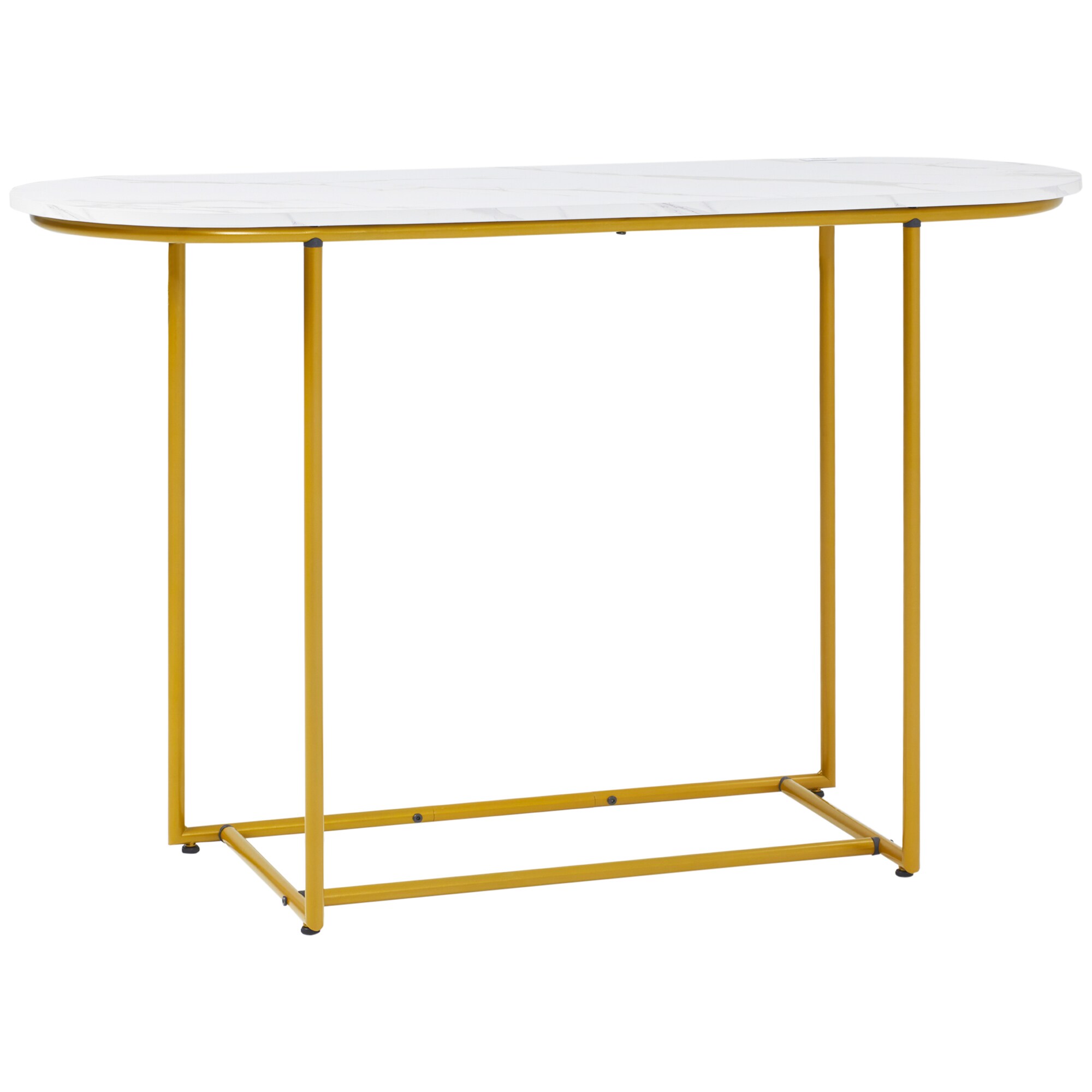 HOMCOM Konsolentisch mit Stahlrahmen weiß, gold 120L x 40B x 75H cm