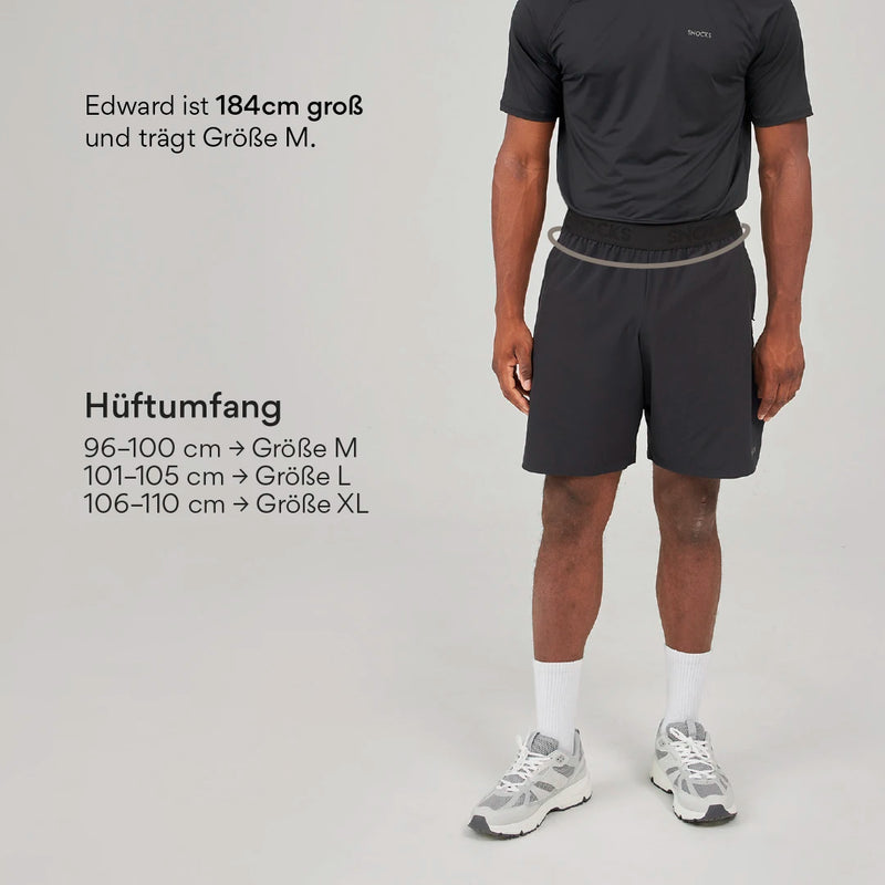 Kurze Sporthose mit Logo Herren Schwarz