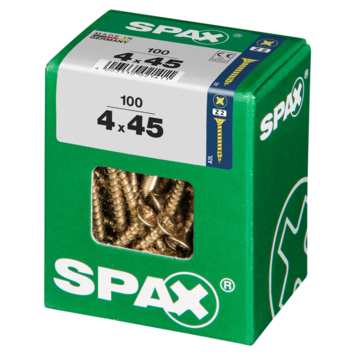 Spax schroef pozi yellox 4x45 mm 100 stuks