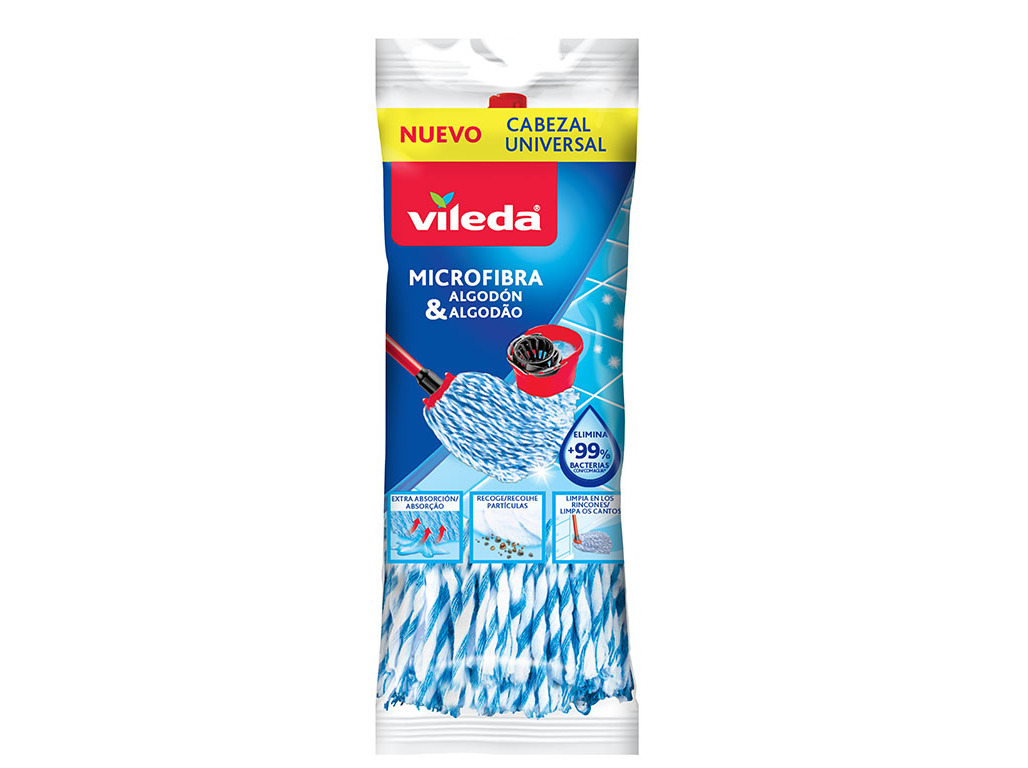 RECARGA ESFREGONA MICROFIBRA E ALGODAO VILEDA