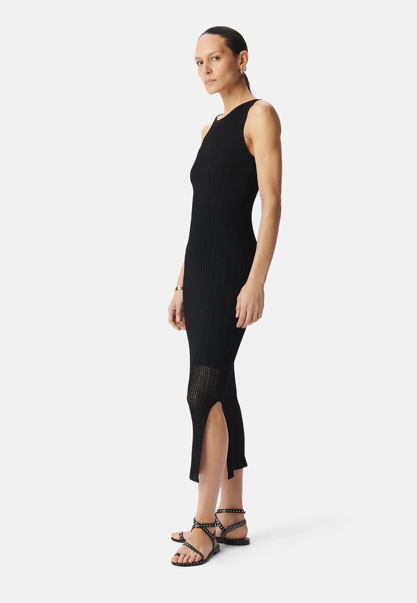 IKKS<br>Vestido longo sem mangas em malha vazada