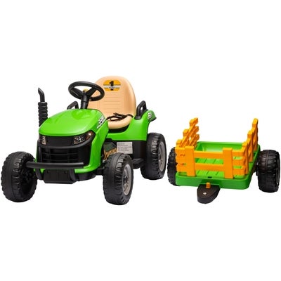 Alex's Garage Eltraktor med Tilhenger, Grønn