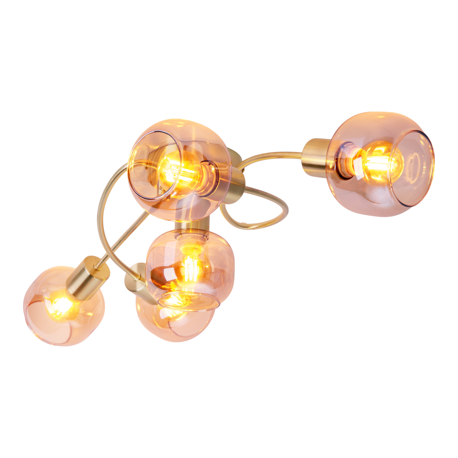 Deckenspot - goldfarben-amberfarben - 5-flammig