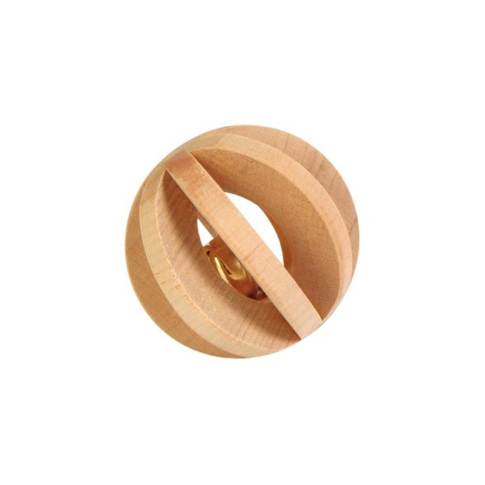 Balle en bois avec grelot