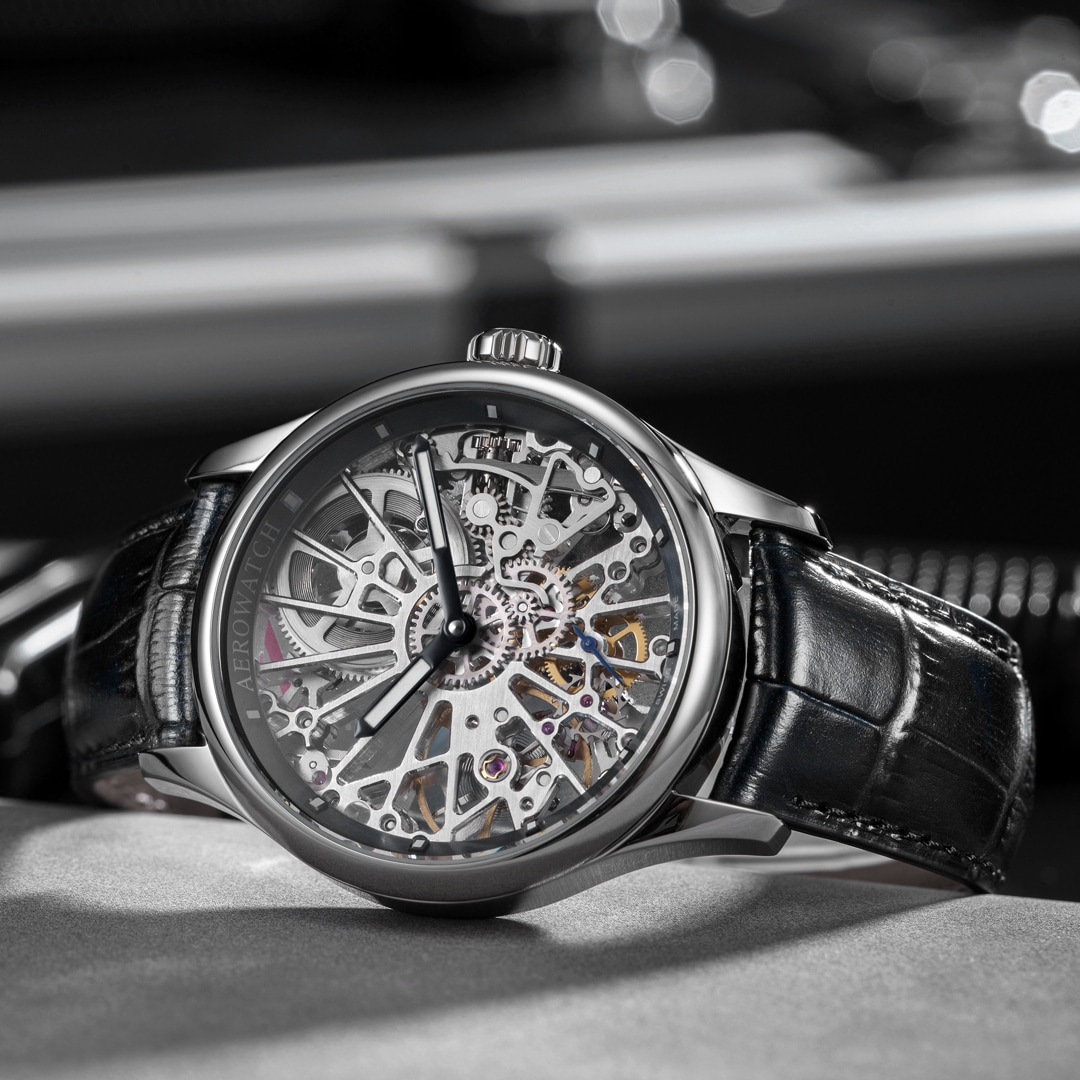 Aerowatch Renaissance Cobweb Skeleton Silbrig / Schwarz
