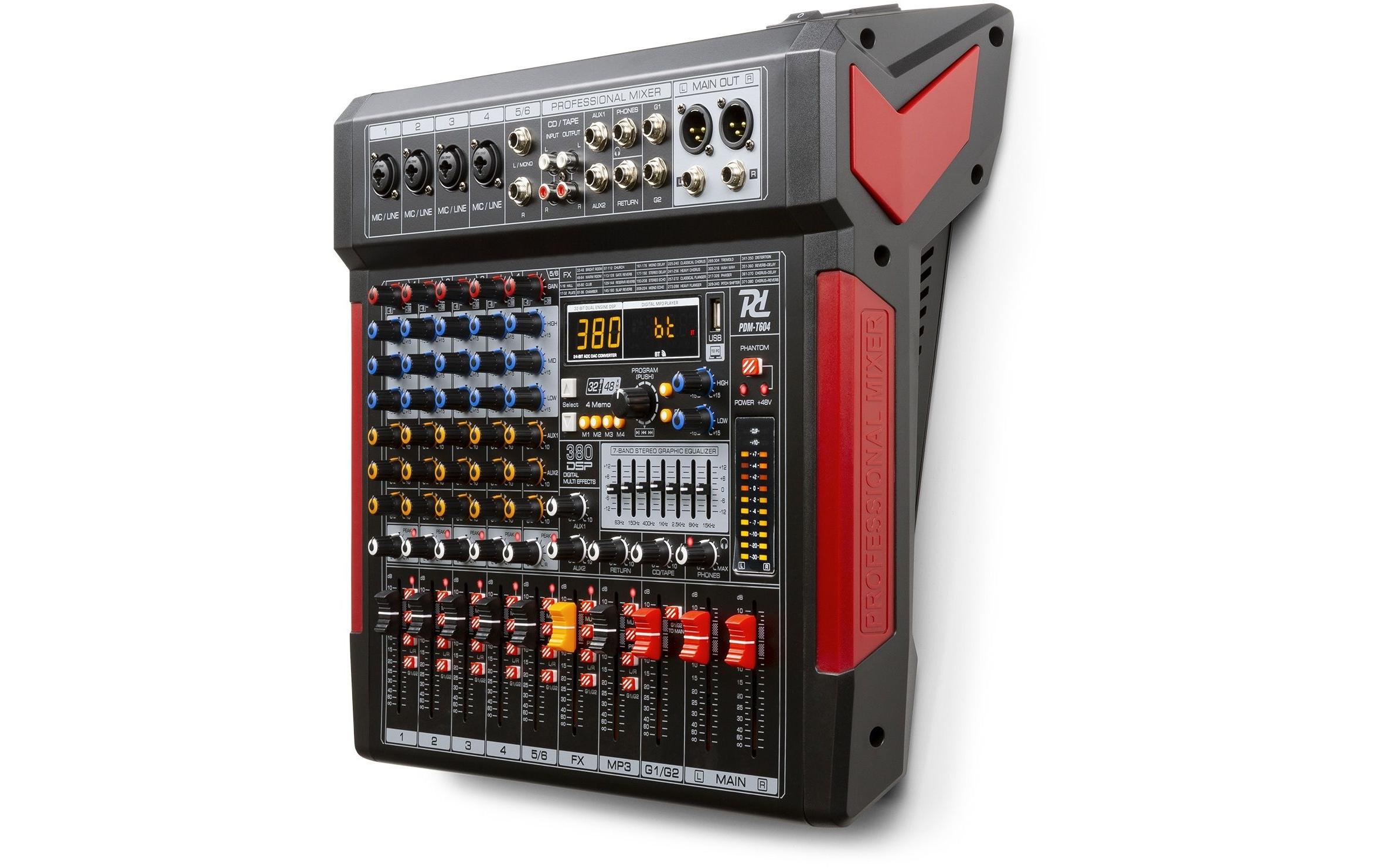 Mischpult PDM-T604<br>Bühnenmischer mit einem 32-Bit-DSP-Effektprozessor