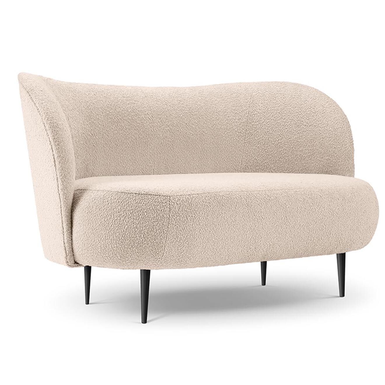 Mazzini Sofas Canapé Clove 2 places Velours bouclé beige - 130x77x80 cm