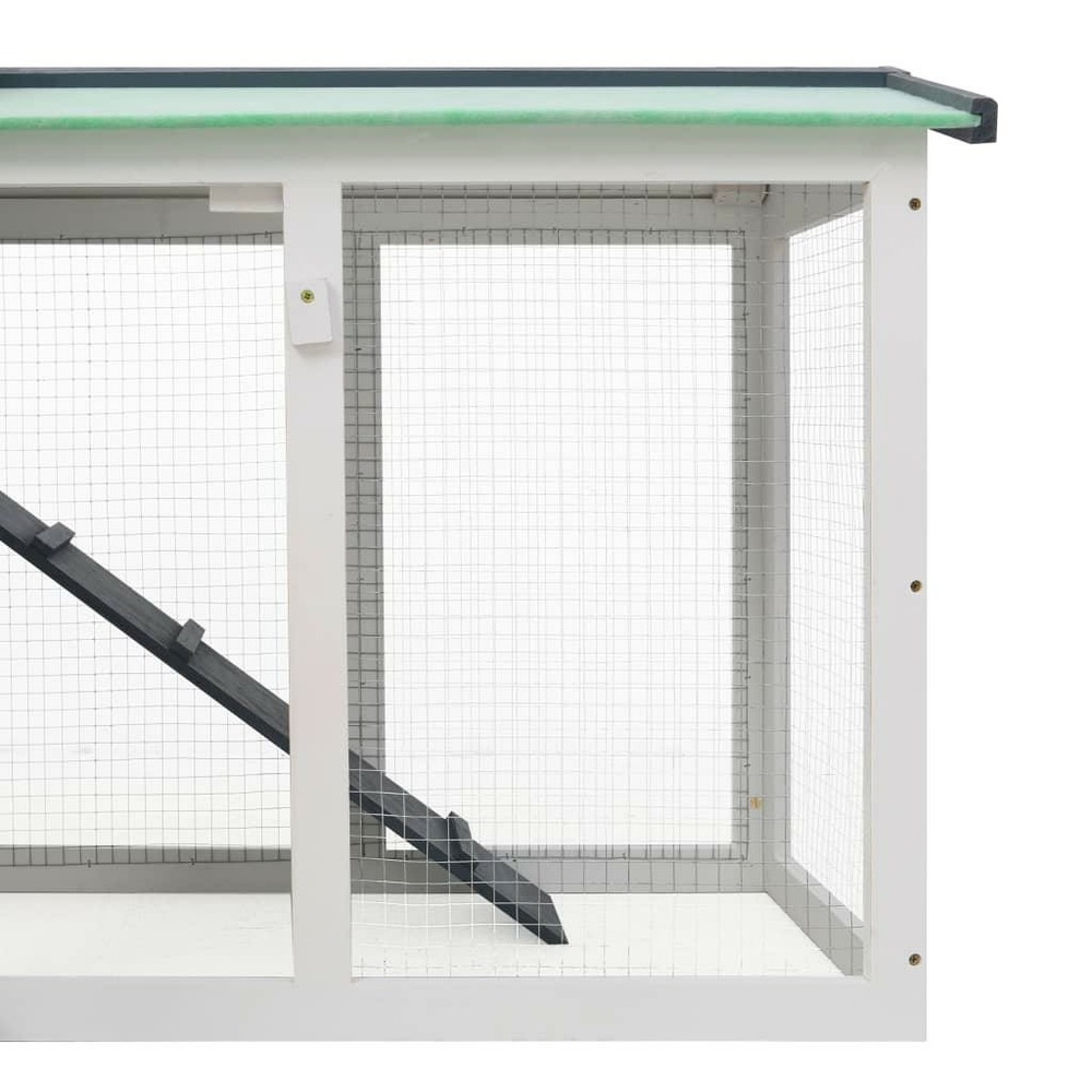 Clapier large d'extérieur 145 x 45 x 85 cm bois gris et blanc