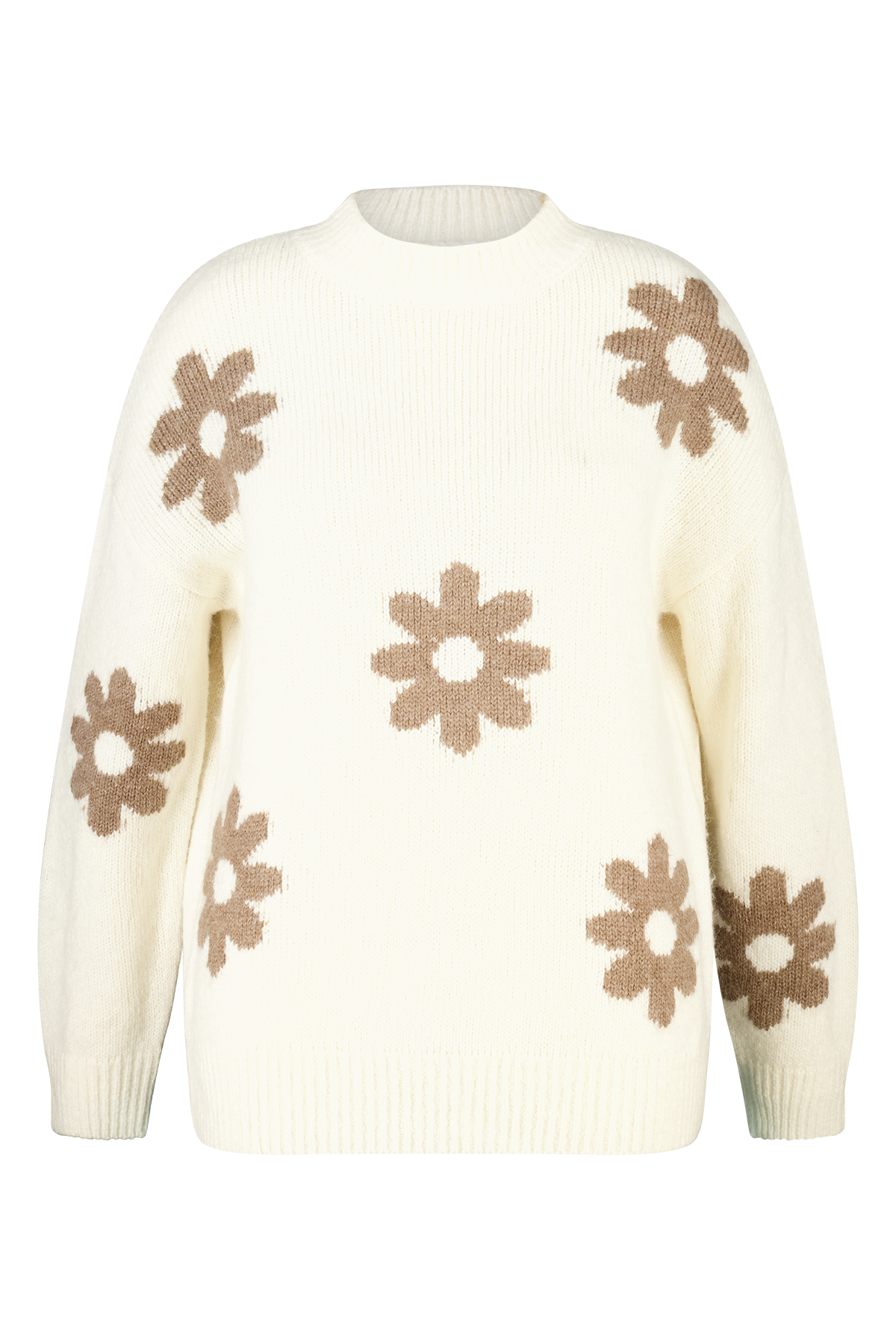 Trui met bloemen print Multi Neutraal
