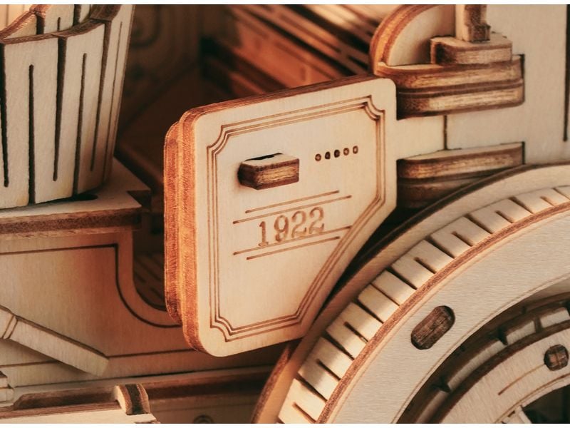RoboTime Bausatz Vintage Auto 3D-Puzzle aus lasergeschnittenen Holzteilen
