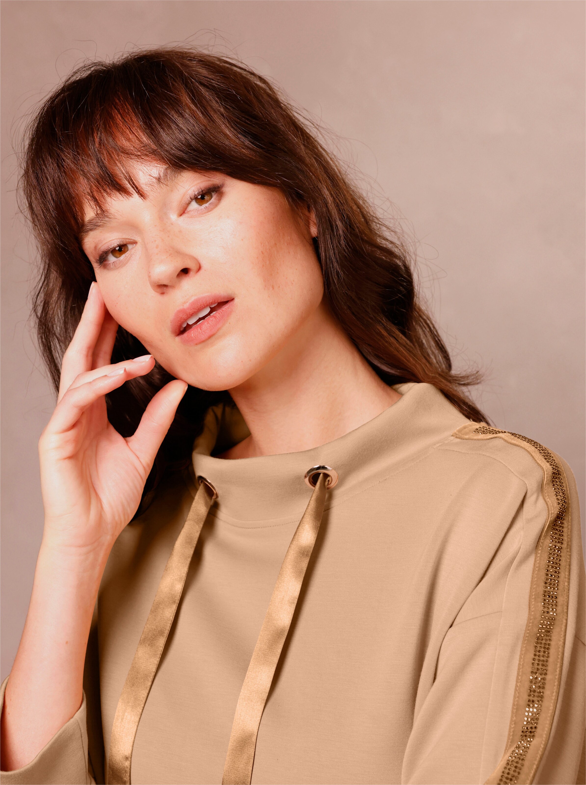 CREATION L PREMIUM Modal-Polyester-Shirt in camel