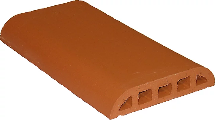 Dessus de muret arrondi 40 x 23 cm rouge