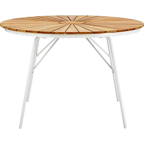 Kerteminde Ø110 teak havemøbelsæt med 4 stole - Teak/hvid