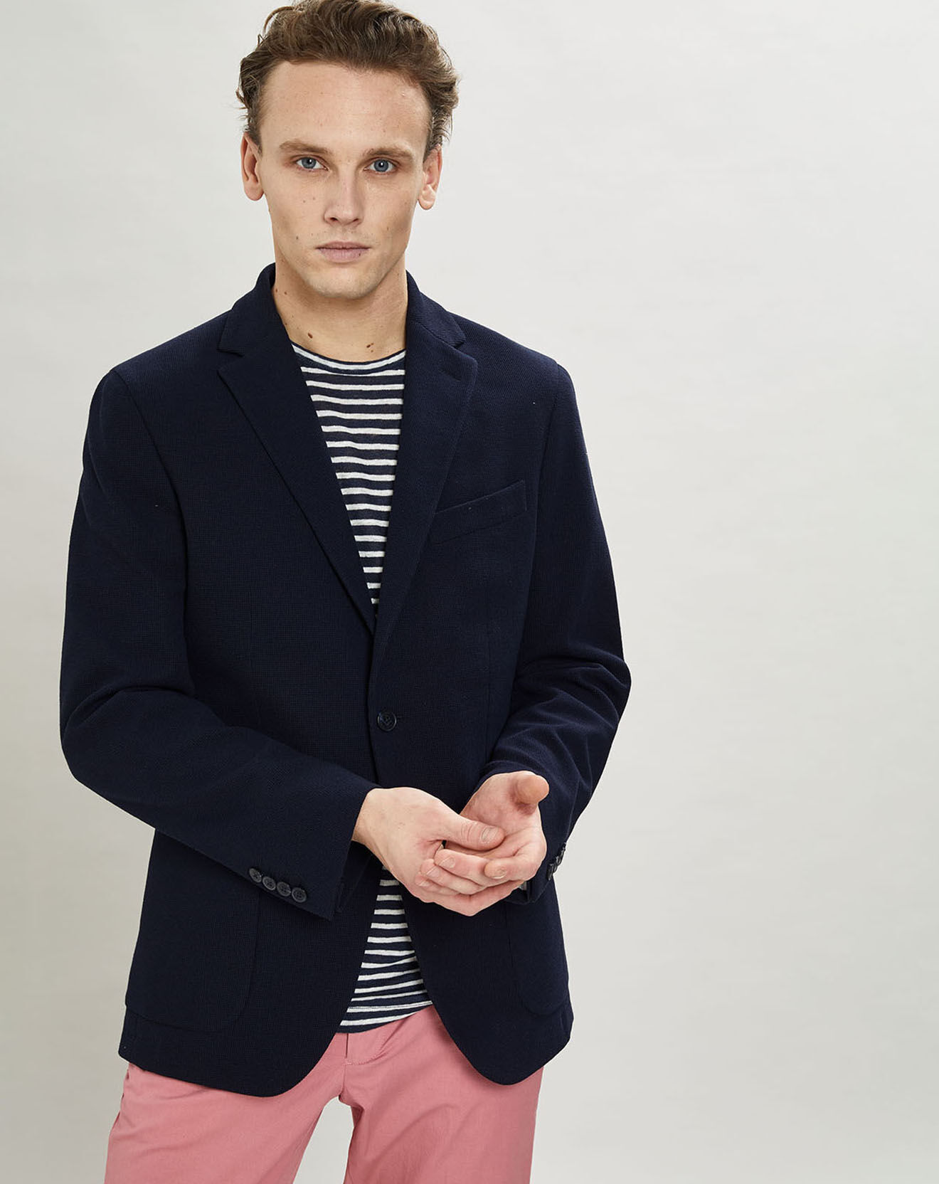 Hackett London Veste  en tricot unie bleu marine