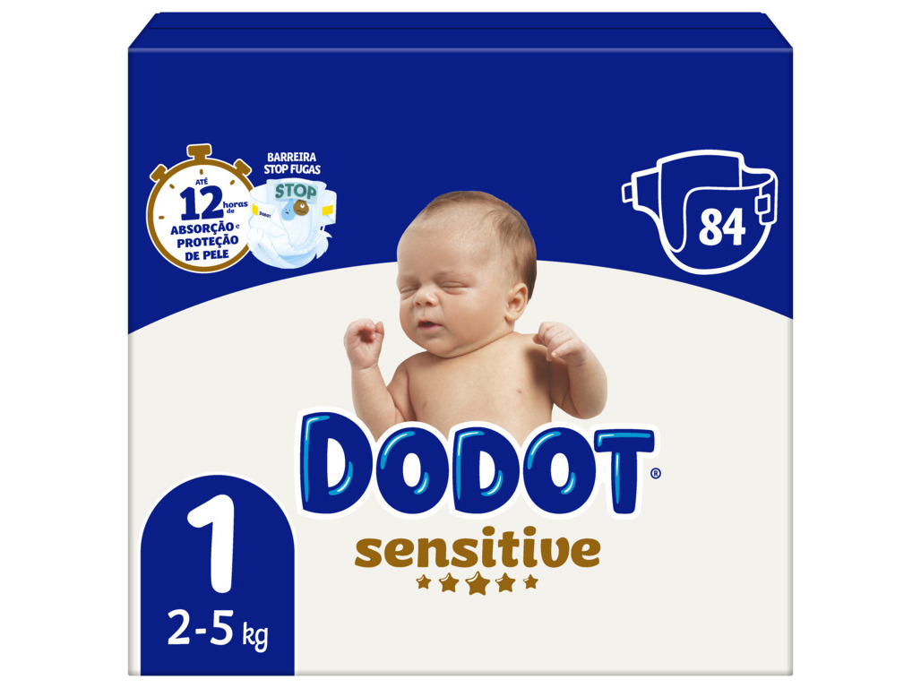 FRALDAS DODOT SENSITIVE T1 2-5KG 84UN
