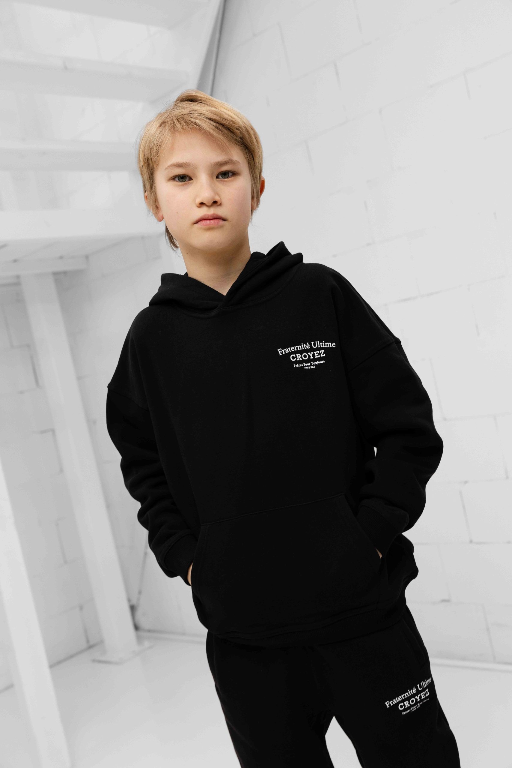 Croyez Fraternité Hoodie Kids Zwart