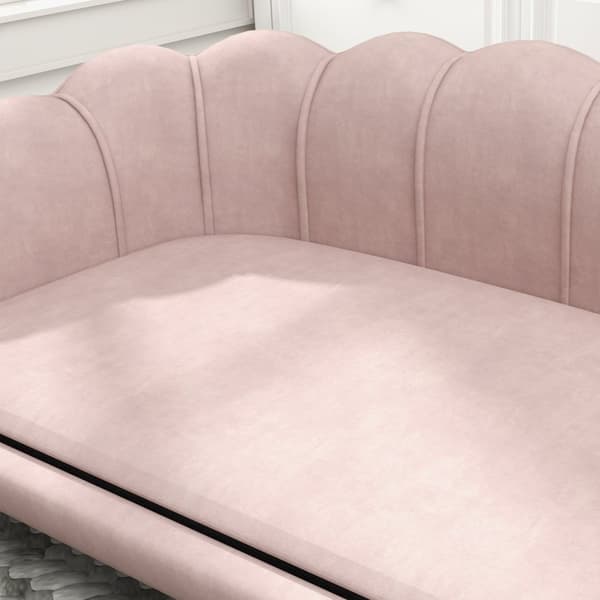 Hundesofa Hundesofa Vaskbart trekk Kjæledyrsofa med ryggstøtte og treben Kattesofa for mellomstore hunder under 25 kg Rosa