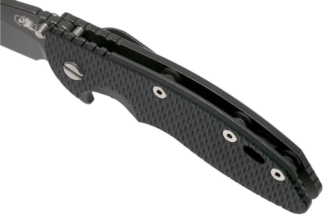 Rick Hinderer XM18 3,5” Slicer CPM 20CV Battle Black DLC, Black G10, zakmes
