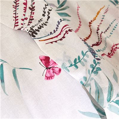 Linge de lit imprimé végétal et papillons - BECQUET CRÉATION