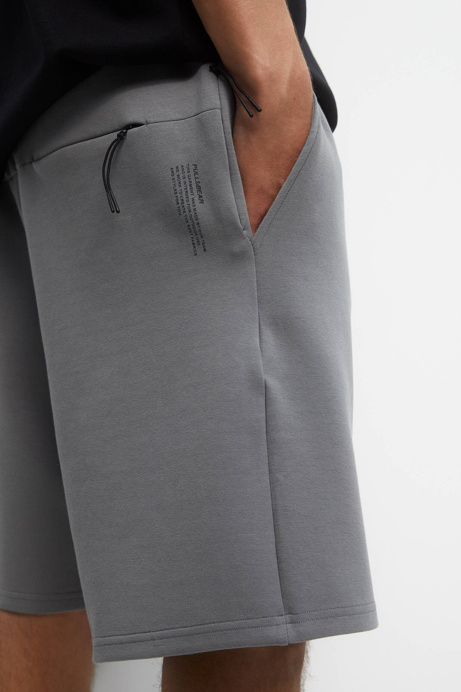 CONJUNTO DE MOLETOM BERMUDA - CINZA