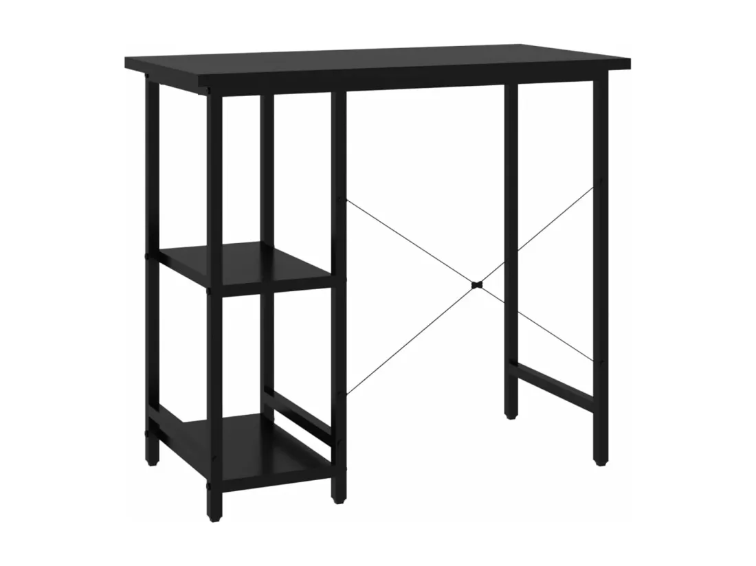 Bureau d'ordinateur Noir 80x40x72 cm MDF et métal
