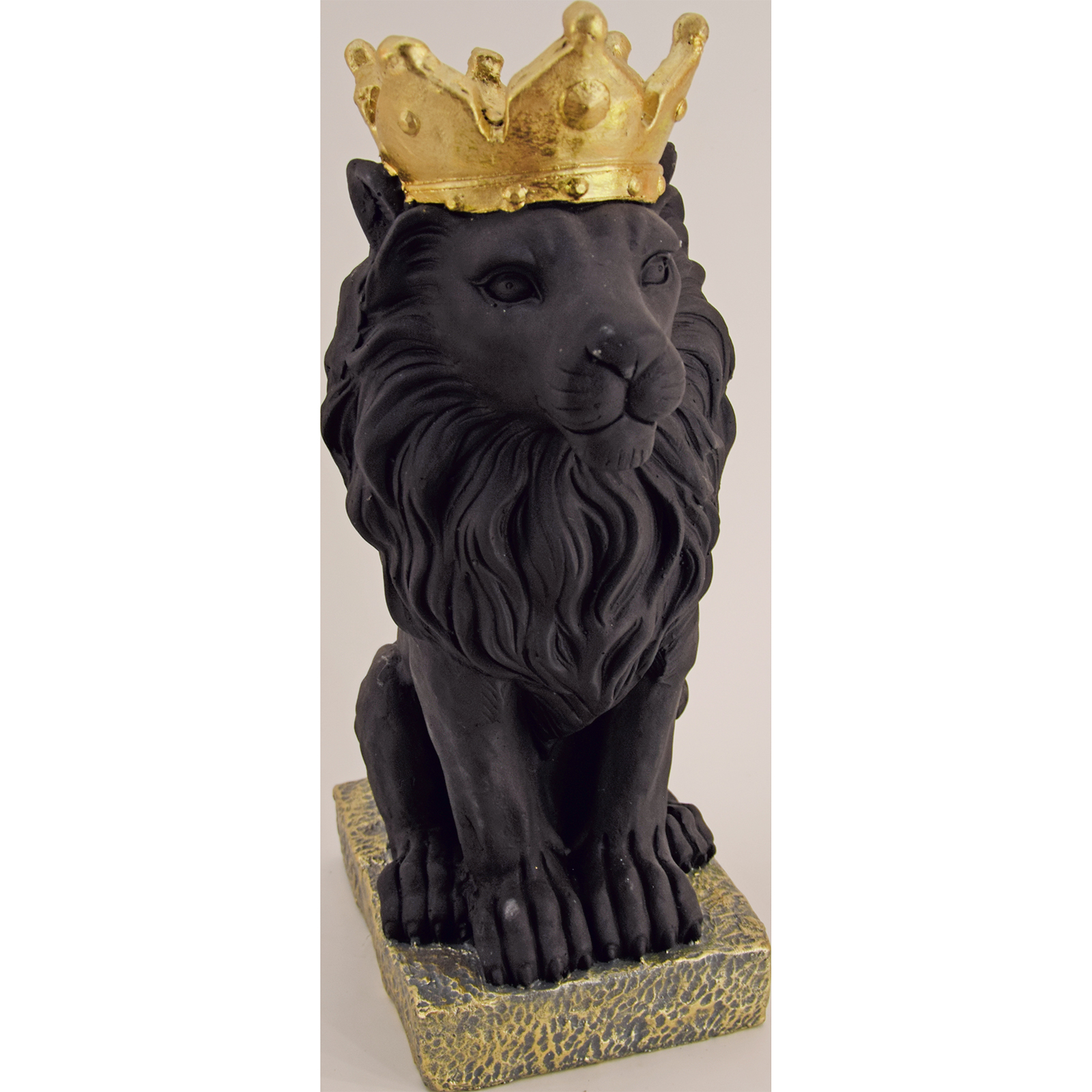 Dekofigur LÖWE - schwarz-gold - Glitzer - 48 cm