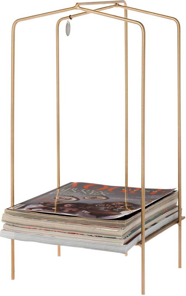 Riverdale tijdschriftenhouder Roma goud 11 x 11 x 13 cm