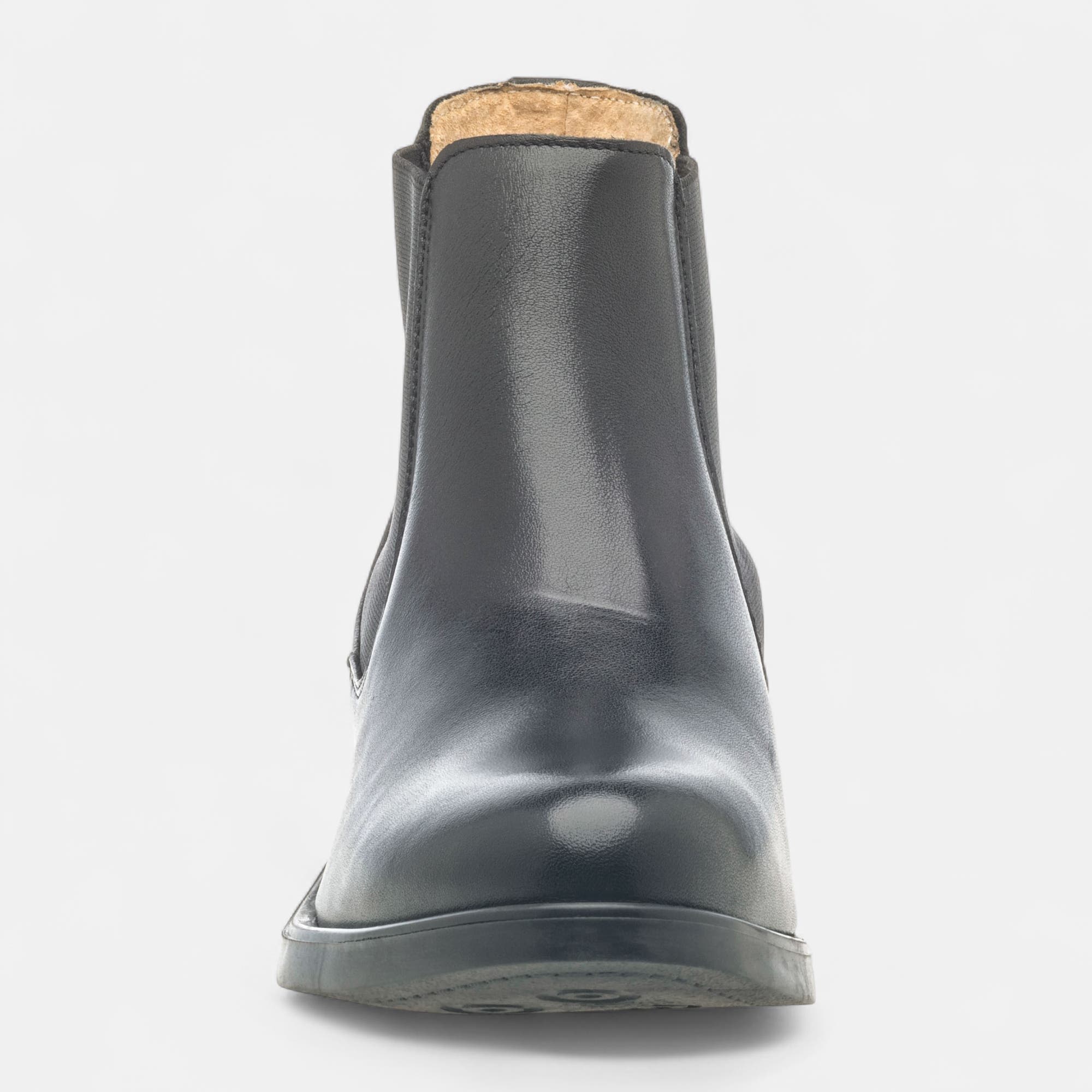 Boots chelsea Femme en cuir noir