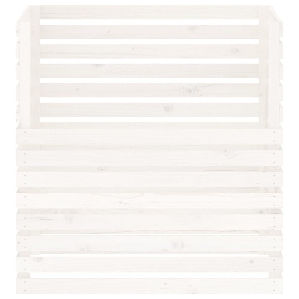 Composteur blanc 100x100x102 cm bois massif de pin