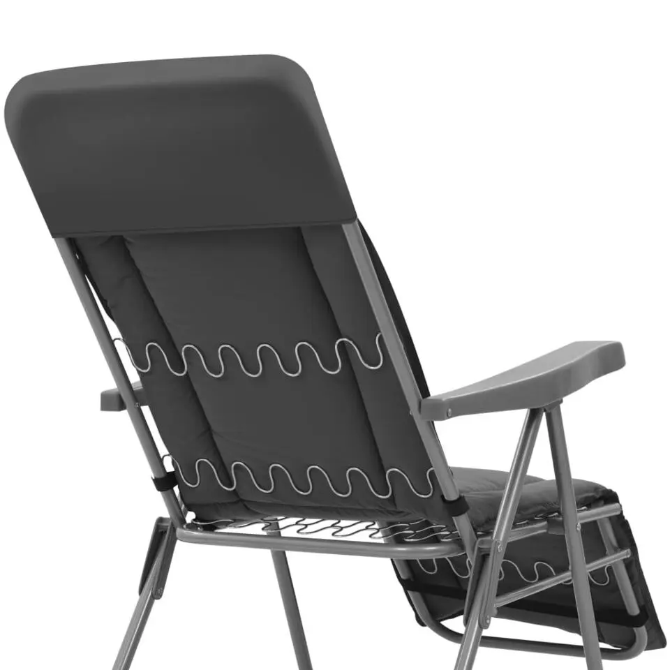 vidaXL - Tuin Stoel - Grijs - Stof - 2 stuks