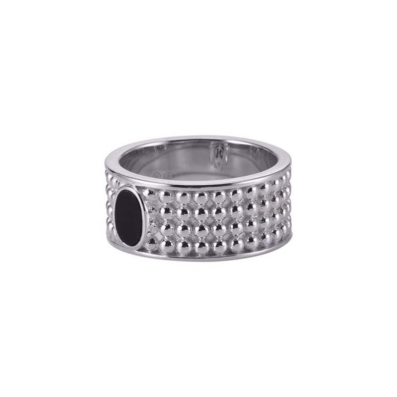 Bague En Argent Jacky Boule Pierre Onyx