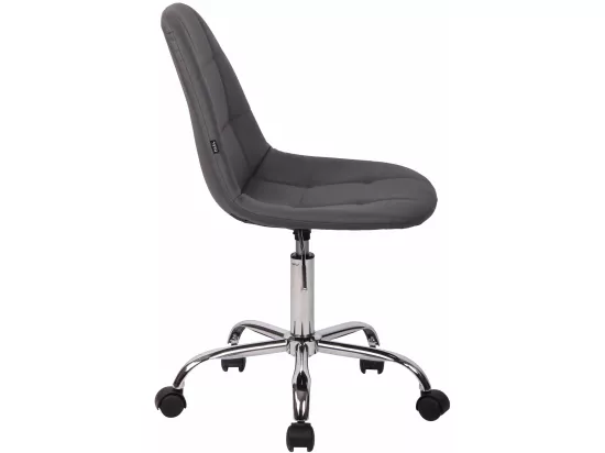 Chaise de bureau - Similicuir & Métal chromé - Gris - Reims
