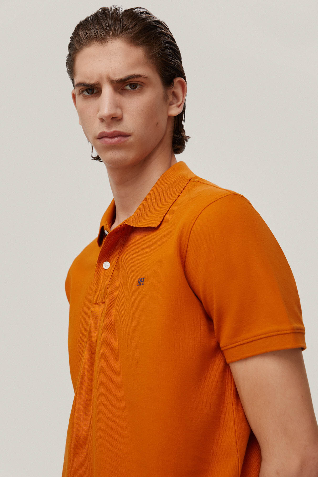 Camisa polo com logotipo - Laranja