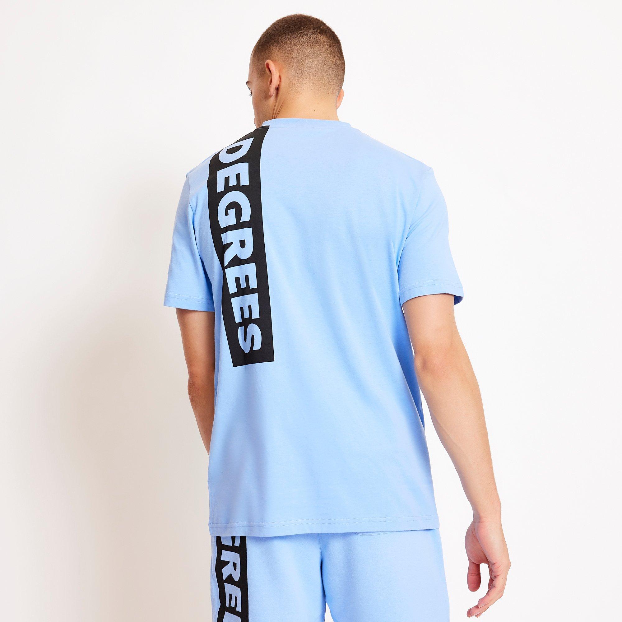 11 Degrees 11D Block Graphic T Shirt Vista Blue