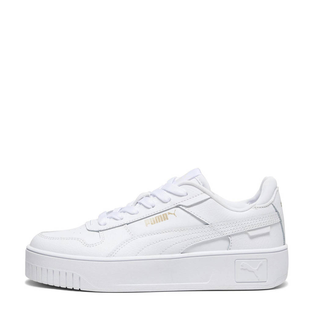 Puma Carina Street Jr Street leren sneakers wit/goud