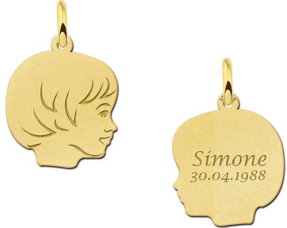 Gouden meisjes kinderkopje met gravure klein Names4ever