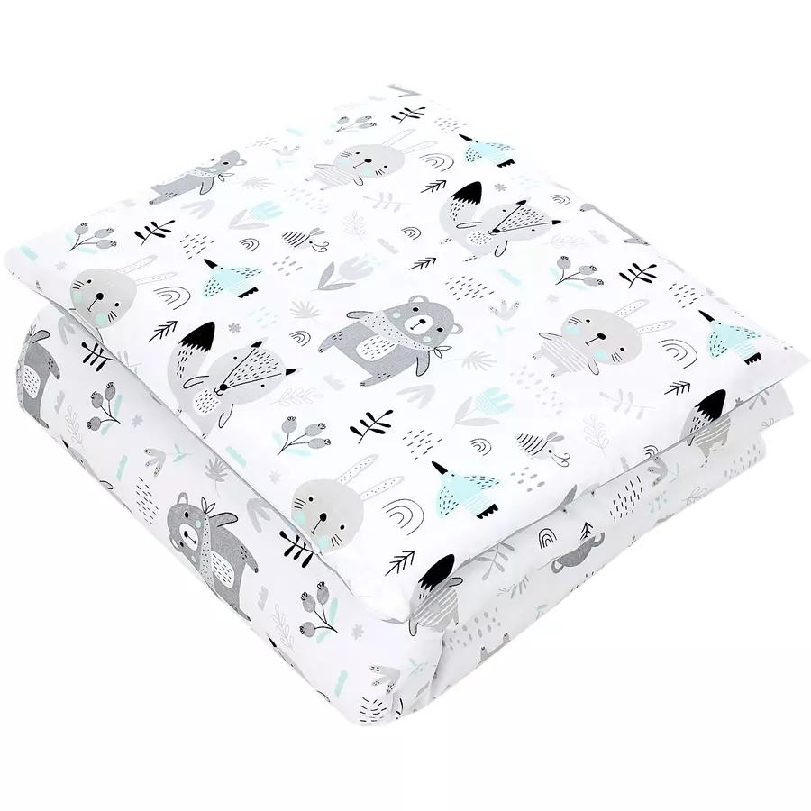 TupTam Unisex Baby Bettwäsche Wiegenset 4-teilig grautürkis