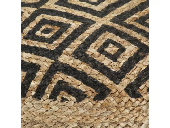 Pouf fait à la main Noir 45 x 30 cm Jute