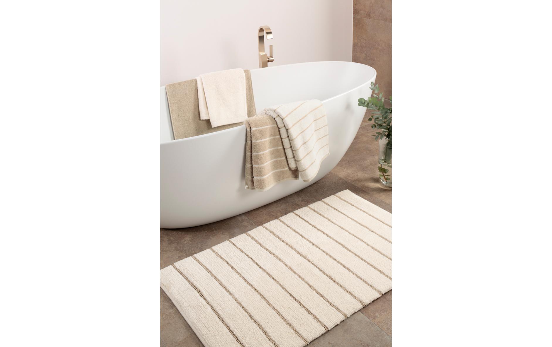 Badteppich Balance Doubleface 60 x 100 cm, Natur<br>Handgewebter Wende-Badteppich