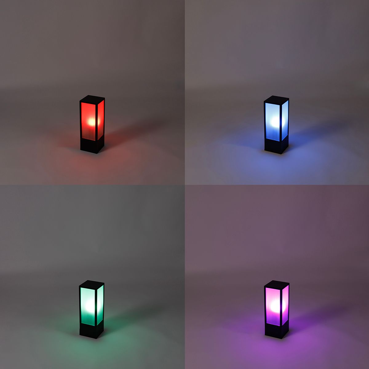 Smart staande buitenlamp zwart met ribbel glas 40 cm incl. Wifi A60 - Charlois