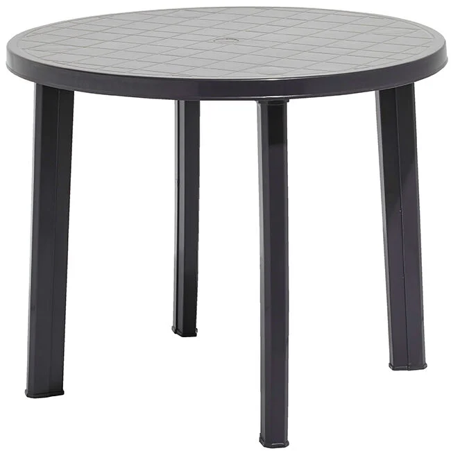 Table de jardin ronde 2 personnes gris anthracite