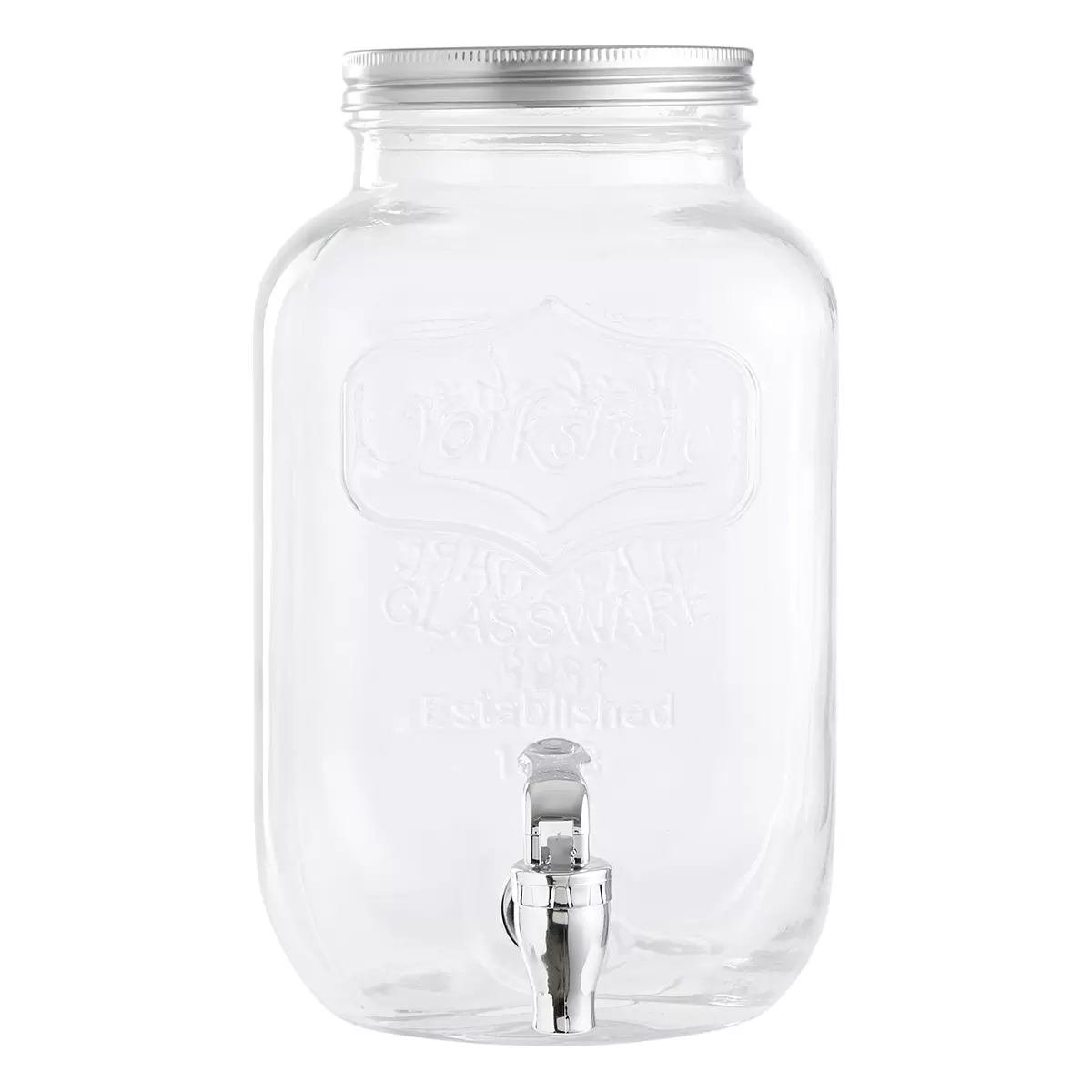 Getränkespender mit Hahn 4L SCHOU silber,transparent