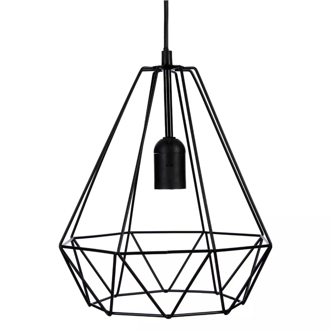 Suspension métal (D25 cm) Diamant Noir