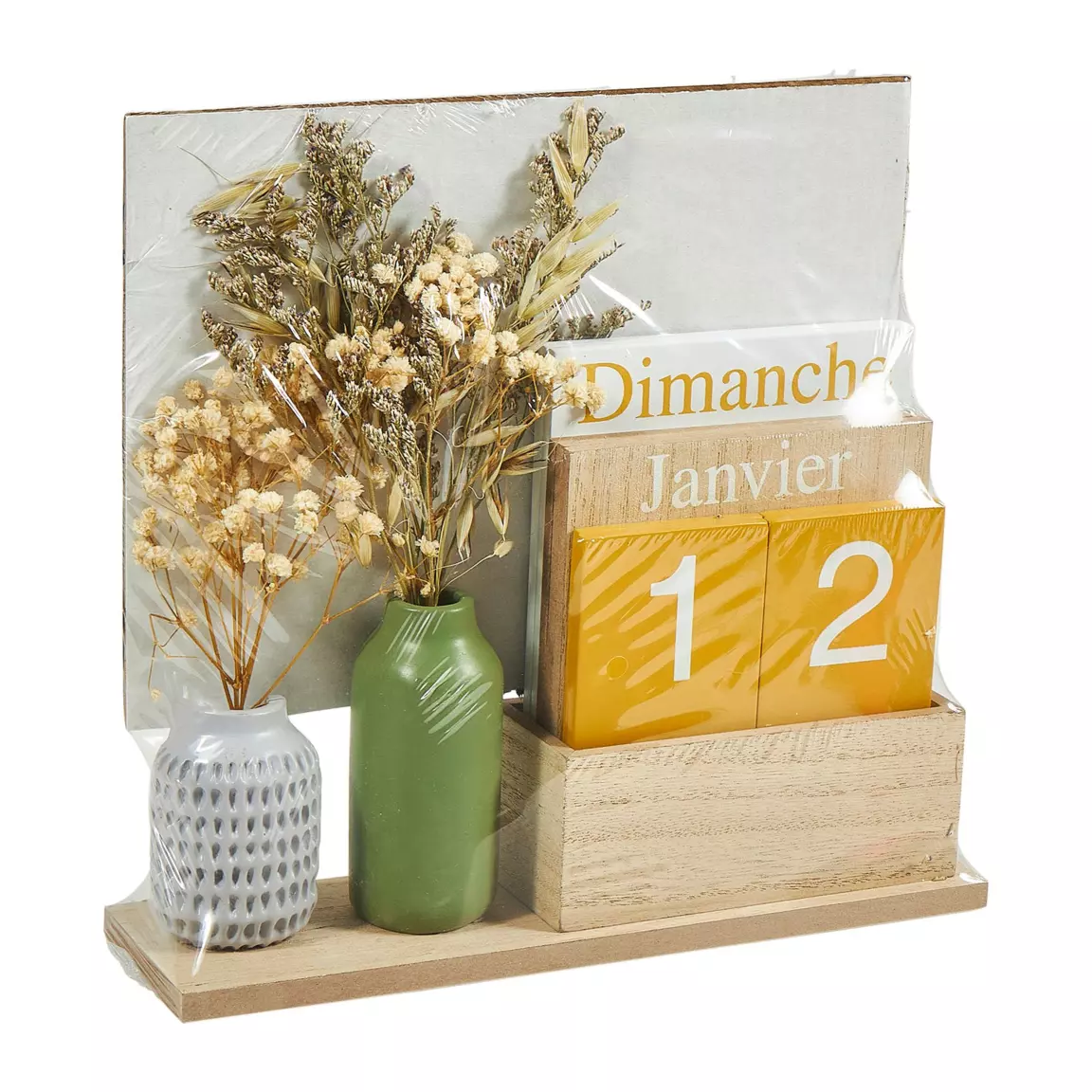 Calendrier perpetuel (24 x H17 cm) Fleurs séchées