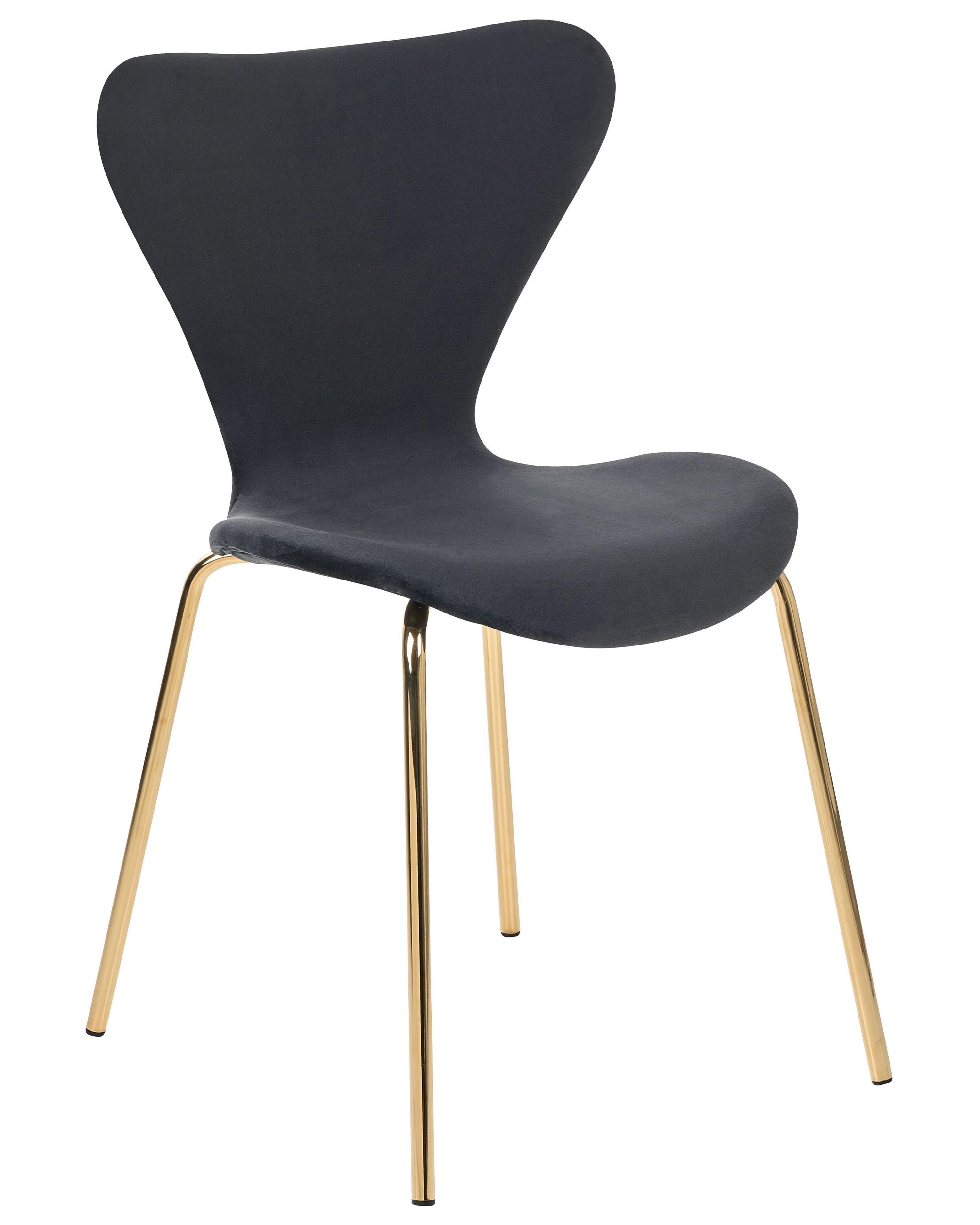 Set van 2 eetkamerstoelen BOONVILLE Fluweel Zwart