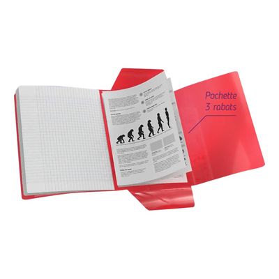 Oxford EasyBook - Cahier polypro 24 x 32 cm - 96 pages - grands carreaux (Seyes) - rose