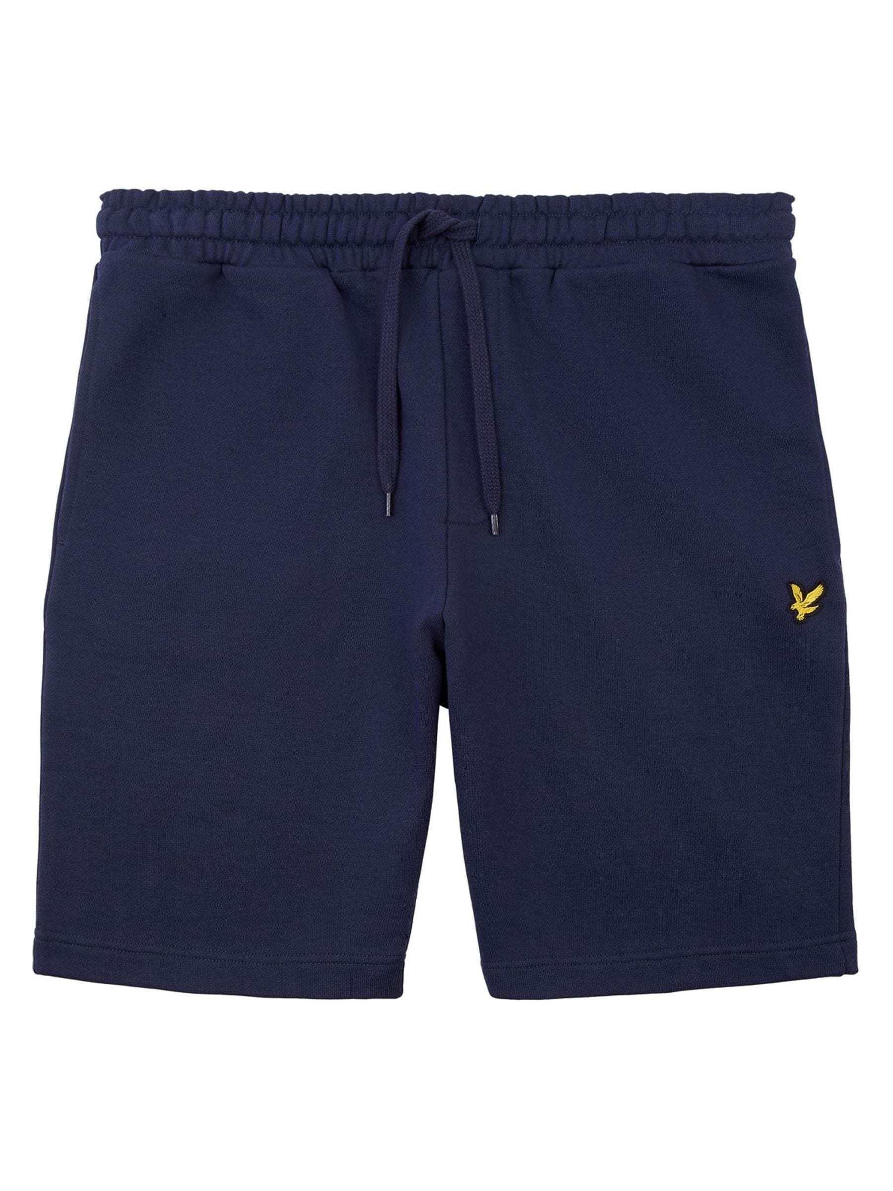 Marineblauw - Lyle & Scott - Jersey short van katoen