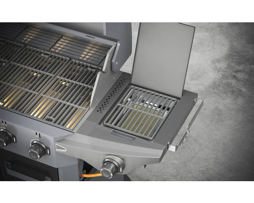 Tenneker® Carbon TG-4 U Gasgrill met 4 branders + zijbrander, gietijzeren rooster, zwart